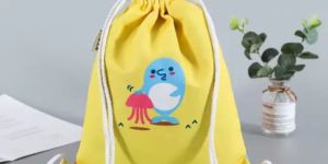 Printed Cotton Drawstring Bag