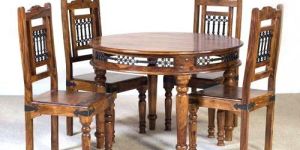 Round Wooden Dining Table Set