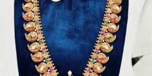 Long Nakshi Pachi Haram Necklaces