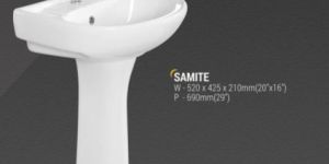 SAMITE Ceramic Pedestal Wash Basin