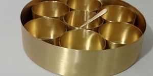 Round Brass Masala Dabba