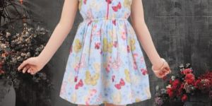 Girls Butterfly Printed Frock