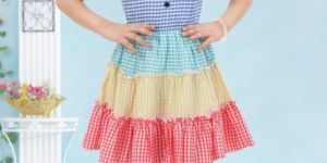 Girls Multicolor Check Frock