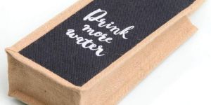 Printed Jute One Bottle Bag
