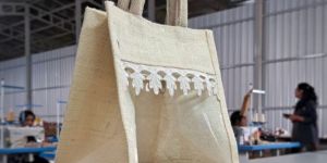 White Jute Bag with Window