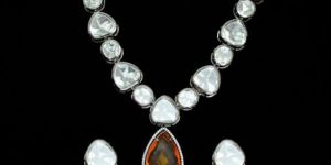 Stylish Yellow Saphire Necklace Set