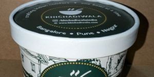 Black Printed Round Paper Container