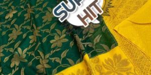 Banarasi Dyeable Semi Dupion Silk Printed Saree