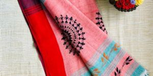 Pure Cotton Sarees Kantha Stitch Hand Embroidery