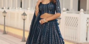 AF5098 Ladies Teal Full Stitched Lehenga Choli