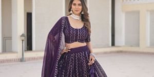 AF5099 Ladies Wine Full Stitched Lehenga Choli