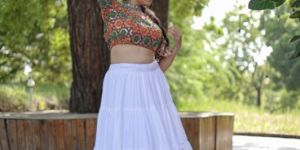 AF5104 Ladies Pink Full Stitched Lehenga Choli