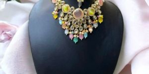 Multi Pastel Color Kundan Necklace by MJ