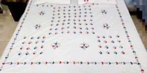 Cotton Embroidered Double Bedsheet