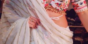 Party Wear Embroidered Georgette Saree