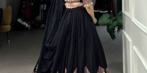 Pure Cotton Black Navratri Chaniya Choli