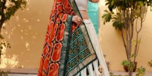 Tussar Silk Patola Print with Foil Print Lehenga Choli