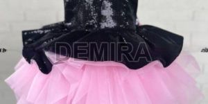 Girls Black Pink Party Wear Frock