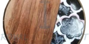 Wood & Resin Round Tea Coasters
