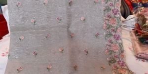 Embroidered Crush Tissue Saree