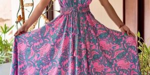 Ladies Printed Maxi Dress