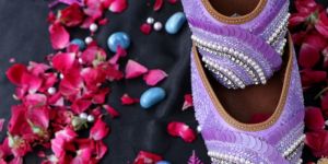 Ladies Purple Sequin Punjabi Jutti