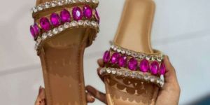 Ladies Stone Studded Sandals