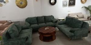 Sea Green Wooden 7 Seater Sofa