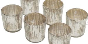 Glass Votive Holder with Mercury Finished