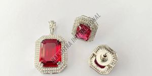 Ruby Pendant Set
