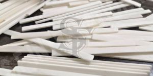 White Bleached Guitar Bone Shim Stripes