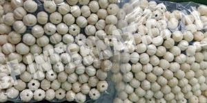 White Carved Bone Beads