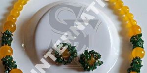 Yellow & Green Stone Necklace Set