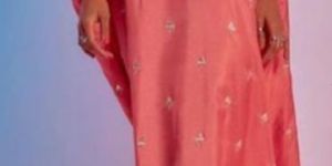 Peach Soft Silk Premium Kaftan