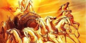 Lord Surya Seven Running Horse Painting