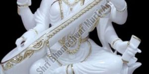 White Marble Saraswati Mata Statue