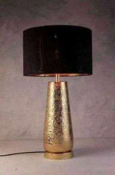 Golden Metal Hammered Cone Table Lamp