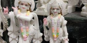 White Traditional Marble Radha Krishna Statue