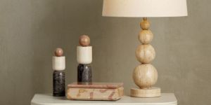 Classic Travertine Marble Table Lamp