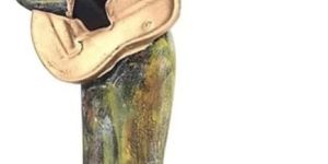 Handpainted Human Playing Musical Statue Showpiece