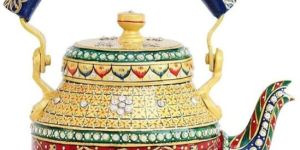 Handpainted Rajasthani Traditional Aluminium Colourfull Decorative Tea Kettle