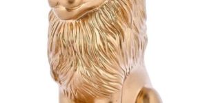Regal Golden Lion Statue