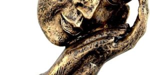 Resin Handcrafted Human Face Design Decorative Showpiece