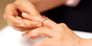 Silver Ring with Coral Gemstone