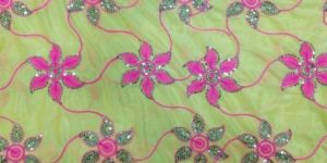 Green Embroidered Lycra Mandap Fabric
