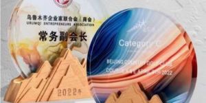 Crystal Trophy with Wooden Base