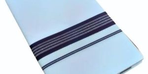 Mens Navy Blue Border Cotton Dhoti