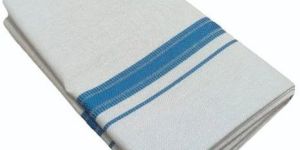 Mens Tissue Dark Blue Border Cotton Dhoti