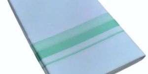 Mens Tissue Light Green Border Cotton Dhoti