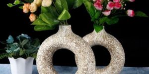 Ceramic Ring Wase Flower Pot (8 Inc)